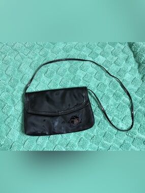 Black Shoulder Crossbody Bag - Sleek Simple Design